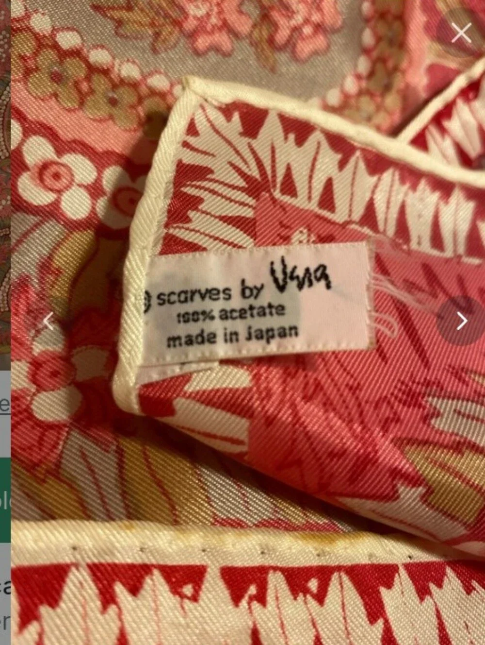 Vintage Vera Neumann Pink Paisley Acetate Scarf Made In Japan